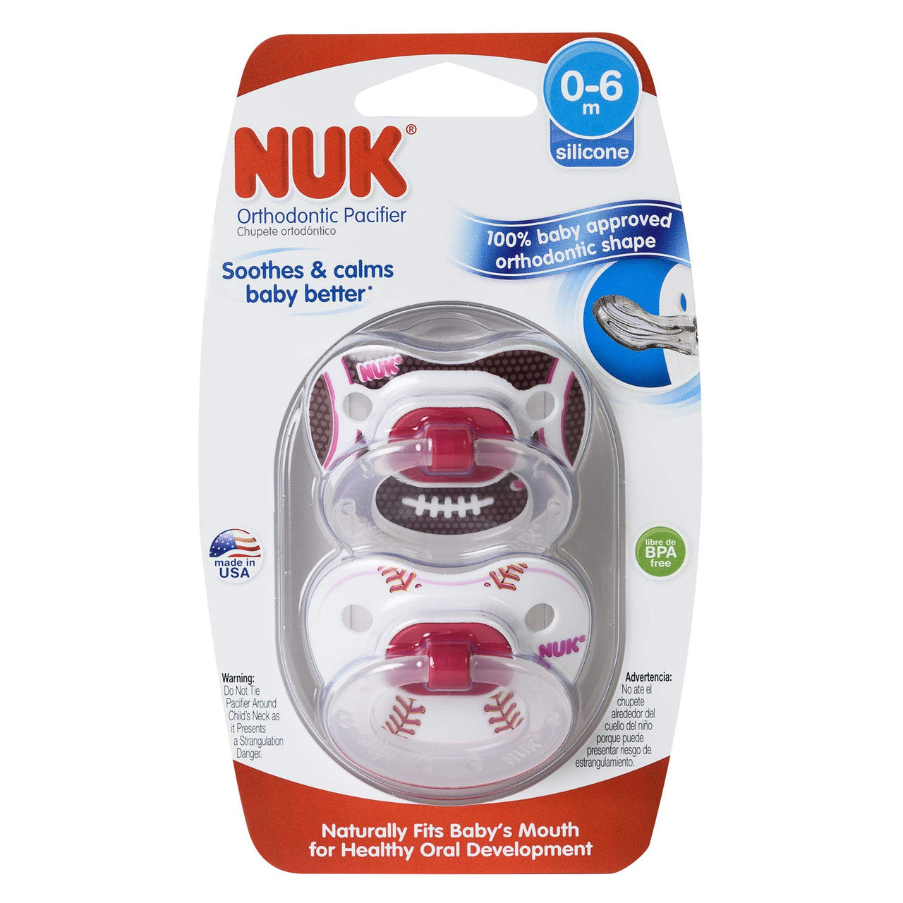 NUK Unique Nuk Orthodontic Shape, 2 Ea (Colors May Vary)